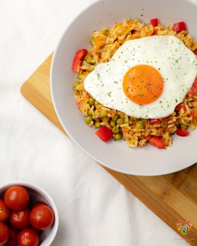 Arroz de Ervilhas com Ovo